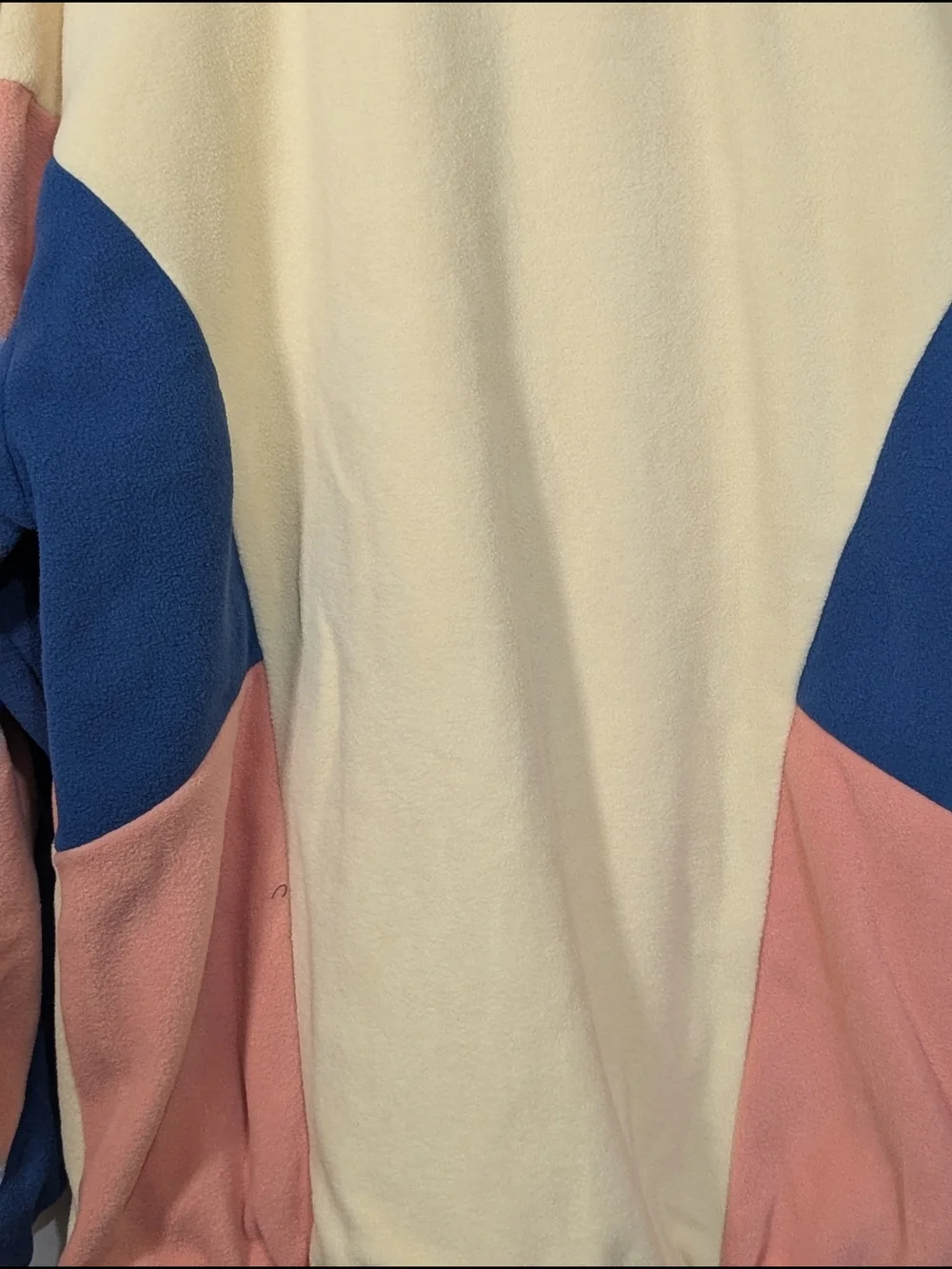 NWT Genanx Oversized Colorblock Fleece Jacket Size M Cream Pink Blue Y2K Streetw